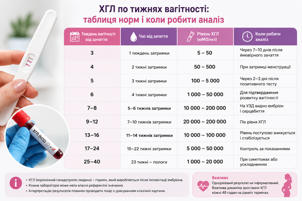 Таблиця норм ХГЛ по тижнях вагітності від зачаття: рівні в мМО/мл і коли робити аналіз
